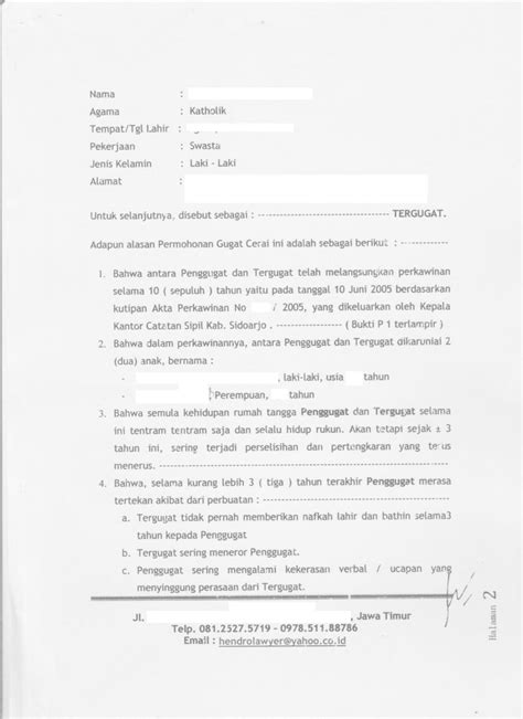 Contoh Surat Permohonan Ke Pengadilan Negeri Contoh Surat Resmi