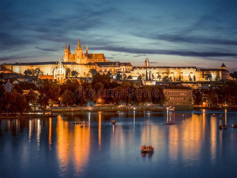 Beautiful Aerial View with the Prague Castle at Sunset Editorial ...