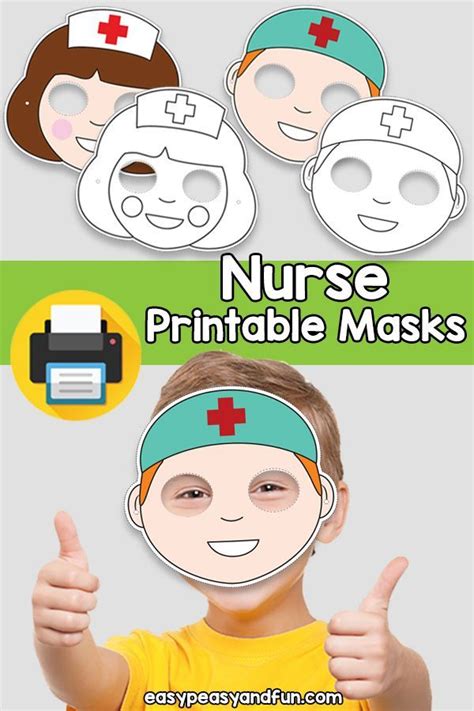 Printable Nurse Mask Template | Nurse crafts, Mask for kids, Community workers