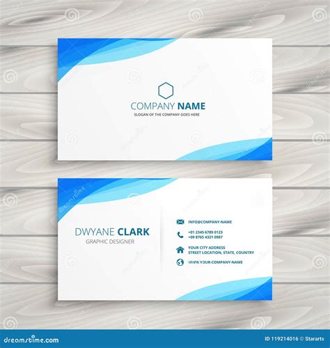 Elegant Blue White Business Card Design Stock Vector - Illustration of ...