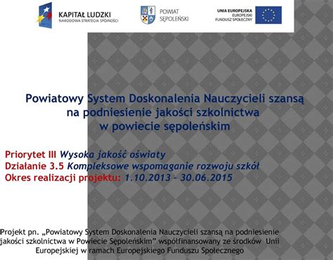 Powiatowy System Doskonalenia Nauczycieli Szans Na Podniesienie