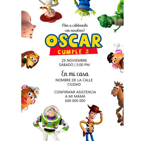 Invitación Digital Cumpleaños Toy Story Invitaciones Digitales Invitaciones De Toy Story