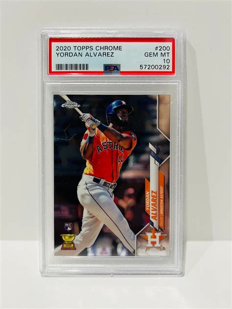 YORDAN ALVAREZ 2020 Topps Chrome 200 RC Rookie Astros PSA 10 Gem Mint