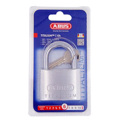 Abus 64TI Titalium 60mm Open Shackle Padlock Locks Hardware Direct