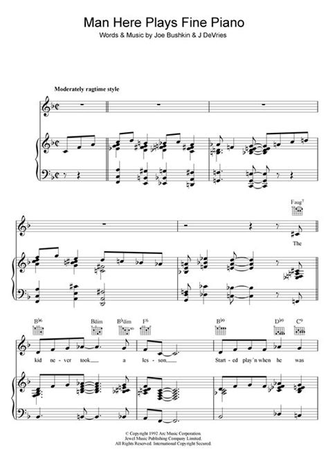 Sheet Music With The Words Man Here Plays Fine Piano