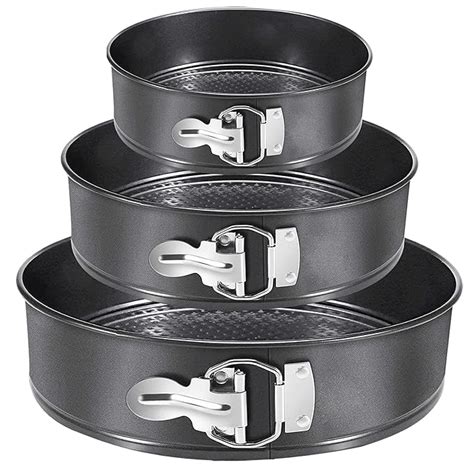 Springform Pan Set 3PCS 7 9 11 Non Stick Leakproof Round Cake Pan