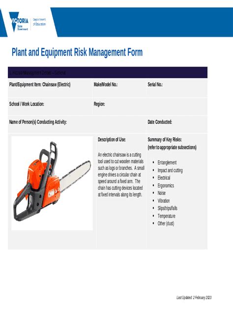 Plant And Equipment Risk Assessment Template Doc Template PdfFiller