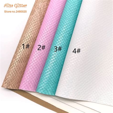 1pcs A4 Size 21x29cm Embossed Snake Leather Grain Pu Leather Artificial