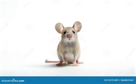 A Tiny And Curious Mouse Standing On Hind Legs Stock Illustration