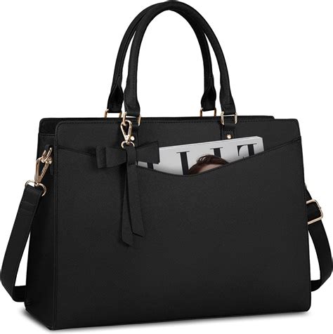 NUBILY Leather Laptop Bag For Women Black L Buy Online At Best