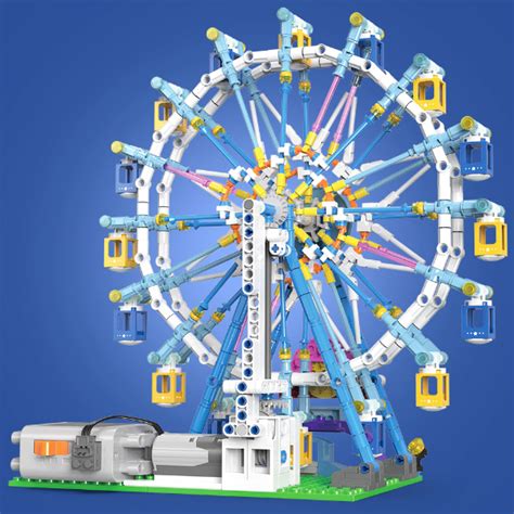 Technical Rotating First Ferris Wheel Building Blocks Electric Bricks With Light Toy Ferris ...