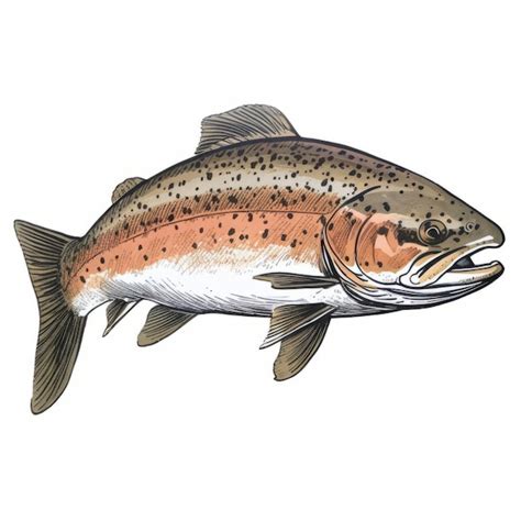 Premium Photo Colorful Rainbow Trout Illustration With Detailed Crosshatching