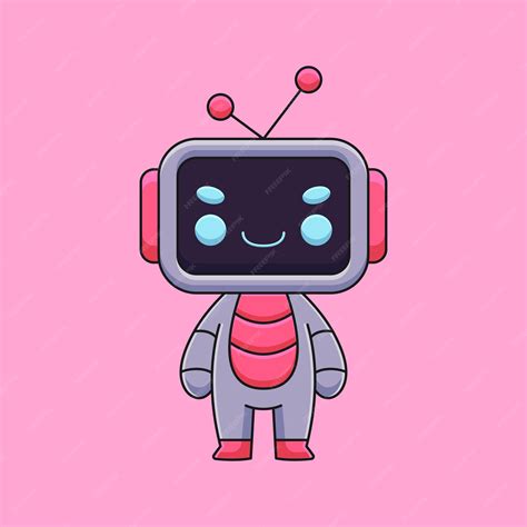 Premium Vector Cute Robot Cartoon Mascot Doodle Art Hand Drawn