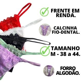 Kit Calcinhas Fio Dental Feminina Sexy Renda Pronta Entrega Shopee