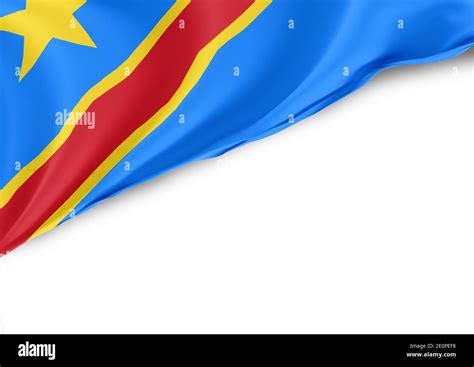 Democratic Republic Of The Congo National Flag In White Background