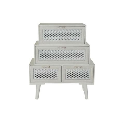 Cassettiera Dkd Home Decor Legno Bianco X X Cm Leroy