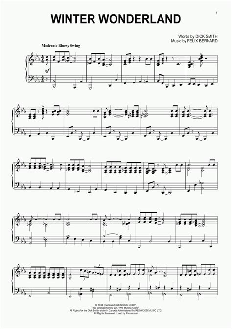 Winter Wonderland Piano Sheet Music | OnlinePianist