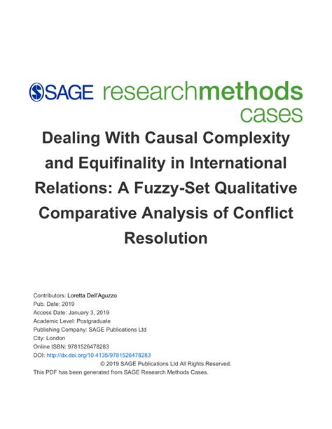 Pdf Dealing With Causal Complexity And Equifinality In International