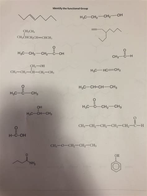 Solved Identify The Functional Group H3c Ch2 Ch2 Oh Ch Ch