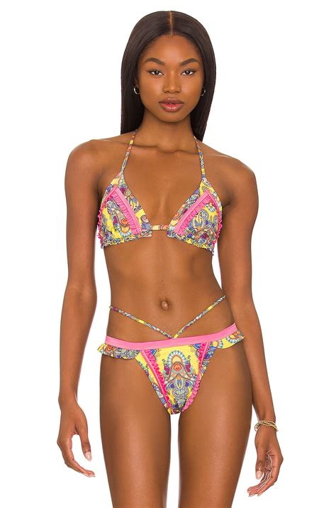 Bananhot X REVOLVE Cindy Bikini Top In Yellow Paisley Pink REVOLVE