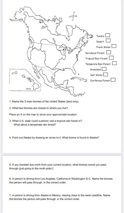 North America Biome Map Teaching Resources Worksheets Library