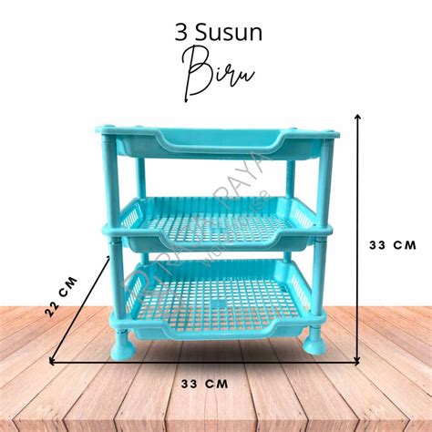 Jual Rak Segi Empat Serbaguna 3 Susun Plastik 3 Tingkat Rack Tempat