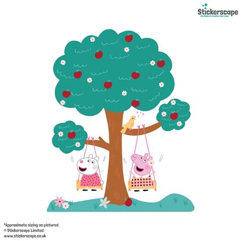 Peppa & Suzy Apple Tree Wall Sticker | Peppa Pig Wall Stickers ...