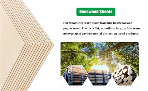 Amazon Unfinished Wood Ailengy X Inch Basswood Sheets