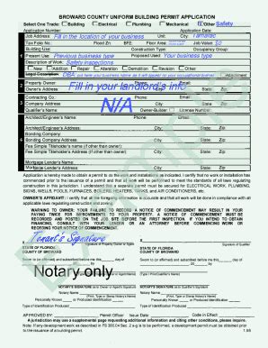 Fillable Online Broward County Uniform Building Permit Fax Email