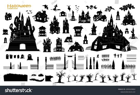 Happy Halloween Magic Collection Bruja Atributos Vector De Stock Libre De Regalías