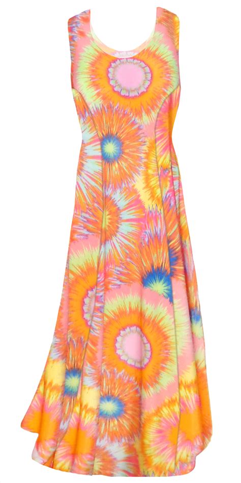 Sold Out Orange Tie Dye Hippie Slinky Print Princess Cut Slinky Plus