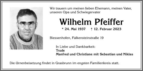 Traueranzeigen Von Wilhelm Pfeiffer Allg Uer Zeitung