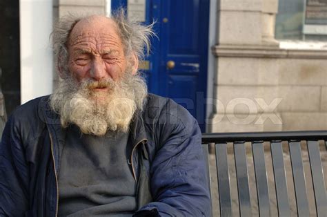 Homeless Old Man In Closeup Stock Image Colourbox