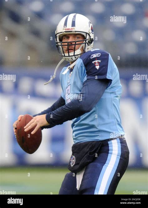 Tennessee Titans Quarterback Kerry Collins Warms Up Before The Start Of