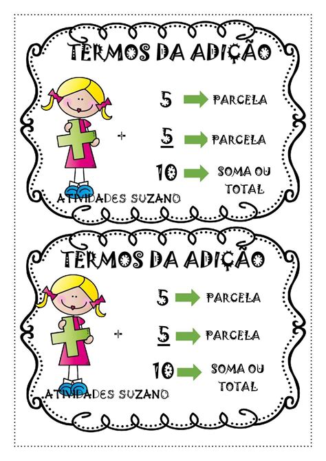 Termos Da Adição Subtração Multiplicação E Divisão