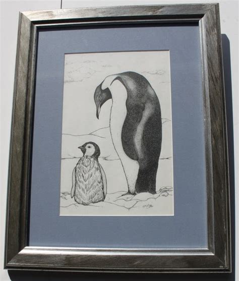 Penguins Pen And Ink Illustration