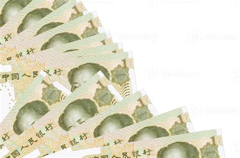 1 Chinese yuan bills lies isolated on white background with copy space ...