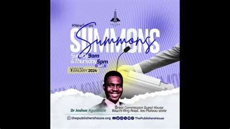 Dr Joshua Agunbiade The Well Of Water Summons Foundations