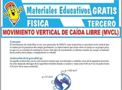 Ejercicios De Caida Libre Resueltos Para Secundaria