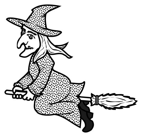 Witch Clip Art Black And White