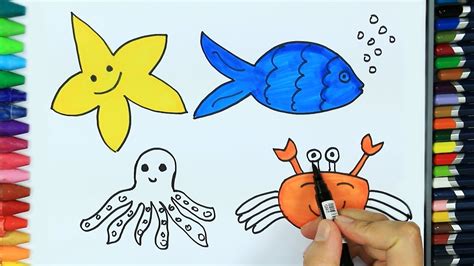 How To Draw Sea Animals For Kids - Cat's Blog