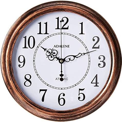 Adalene Atomic Wall Clock Vintage Bronze Battery Operated Analog