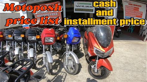 Motoposh Price List Cash And Installment Price Youtube