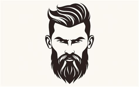 Premium AI Image Beard Logo Vector Illustration Barbershop Isolated