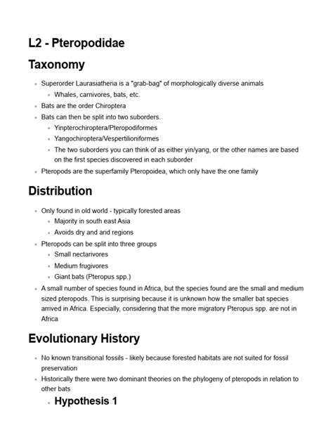 L2 - Pteropodidae | PDF | Bat | Evolution