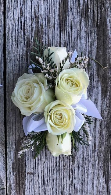 Classic White Rose Corsage The Flower Shop