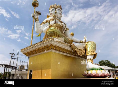 Wat Saman Rattanaram Giant Statue Of Hindu God Brahma Chachoengsao