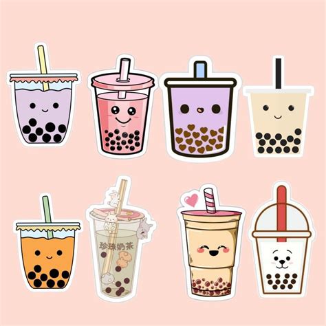 Boba Imut Stiker Kartu Nama Boba