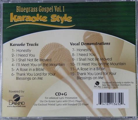 Bluegrass Gospel Volume 1 Christian Karaoke Style New Cd G Daywind 6 Songs 614187136324 Ebay