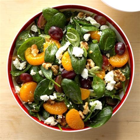 spinach salad with feta cheese and mandarin oranges